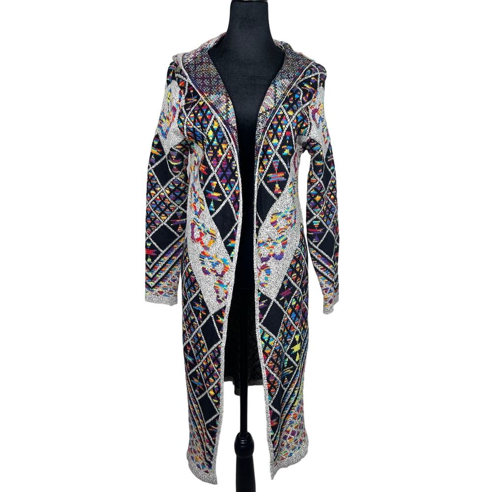 Multicolor Hooded Cardigan Sweater